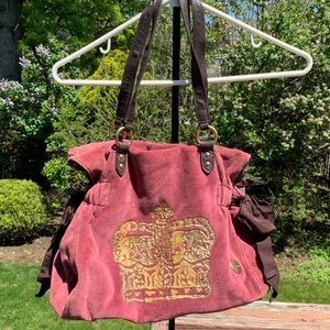 Juicy Couture Velour Bag in Pink w/ Sequin Crown